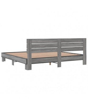 vidaXL Bed Frame without Mattress Grey Sonoma 200x200 cm