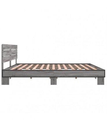 vidaXL Bed Frame without Mattress Grey Sonoma 200x200 cm