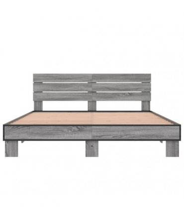 vidaXL Bed Frame without Mattress Grey Sonoma 150x200 cm