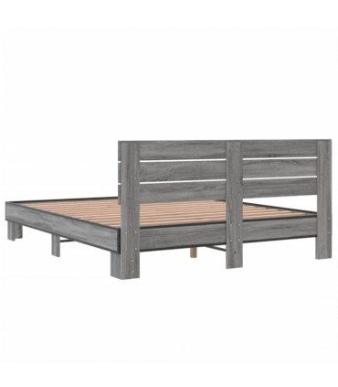 vidaXL Bed Frame without Mattress Grey Sonoma 150x200 cm