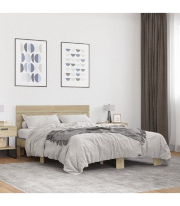 vidaXL Bed Frame without Mattress Sonoma Oak 140x200 cm