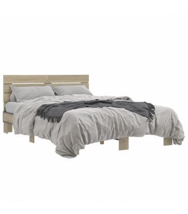 vidaXL Bed Frame without Mattress Sonoma Oak 140x200 cm