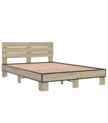 vidaXL Bed Frame without Mattress Sonoma Oak 140x200 cm