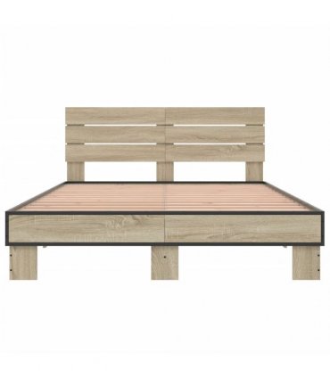 vidaXL Bed Frame without Mattress Sonoma Oak 140x200 cm