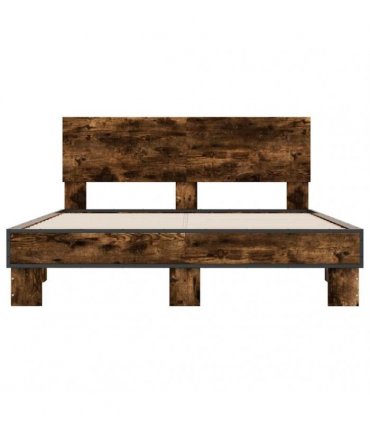 vidaXL Bed Frame without Mattress Smoked Oak 140x200 cm