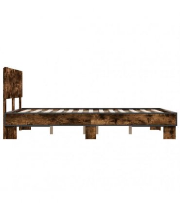 vidaXL Bed Frame without Mattress Smoked Oak 140x200 cm
