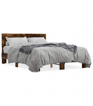 vidaXL Bed Frame without Mattress Smoked Oak 120x200 cm