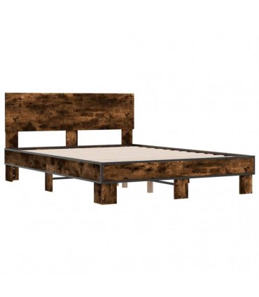 vidaXL Bed Frame without Mattress Smoked Oak 120x200 cm