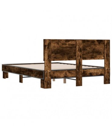 vidaXL Bed Frame without Mattress Smoked Oak 120x200 cm