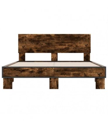 vidaXL Bed Frame without Mattress Smoked Oak 120x190 cm
