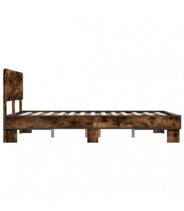 vidaXL Bed Frame without Mattress Smoked Oak 120x190 cm
