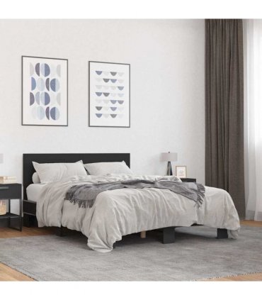 vidaXL Bed Frame without Mattress Black 140x190 cm