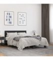 vidaXL Bed Frame without Mattress Black 140x190 cm