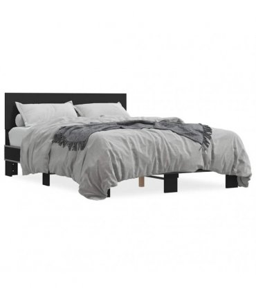 vidaXL Bed Frame without Mattress Black 140x190 cm