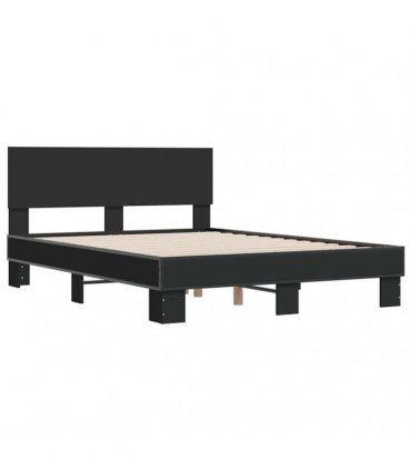 vidaXL Bed Frame without Mattress Black 140x190 cm