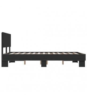 vidaXL Bed Frame without Mattress Black 140x190 cm