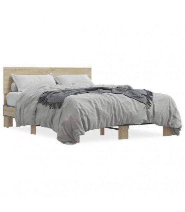 vidaXL Bed Frame without Mattress Sonoma Oak 140x190 cm