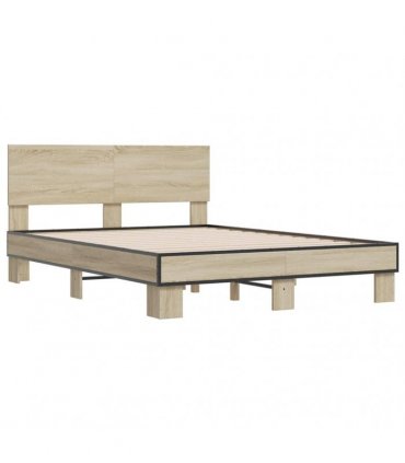vidaXL Bed Frame without Mattress Sonoma Oak 140x190 cm