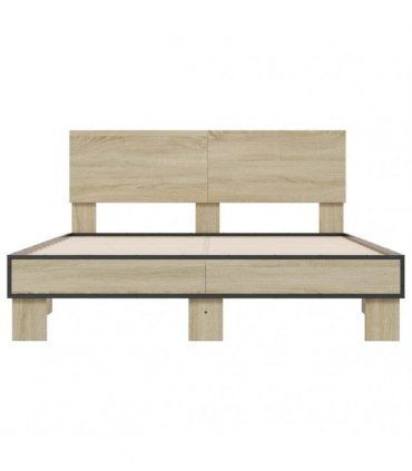 vidaXL Bed Frame without Mattress Sonoma Oak 140x190 cm
