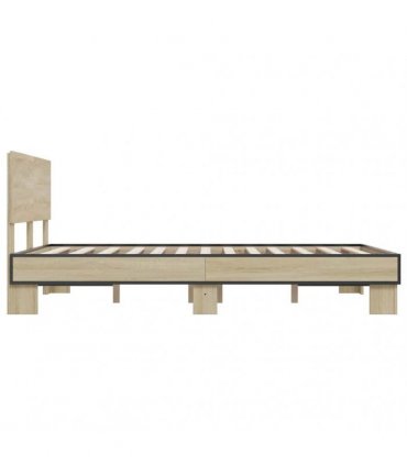 vidaXL Bed Frame without Mattress Sonoma Oak 140x190 cm