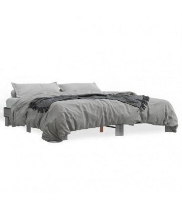 vidaXL Bed Frame without Mattress Grey Sonoma 200x200 cm