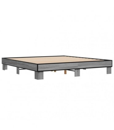 vidaXL Bed Frame without Mattress Grey Sonoma 200x200 cm