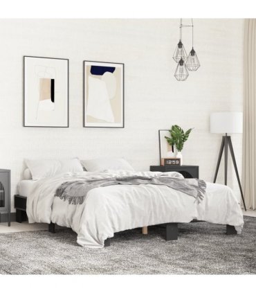 vidaXL Bed Frame without Mattress Black 150x200 cm