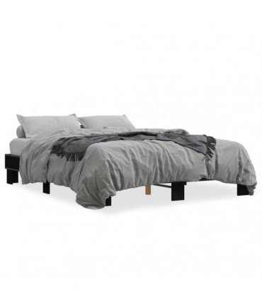 vidaXL Bed Frame without Mattress Black 150x200 cm