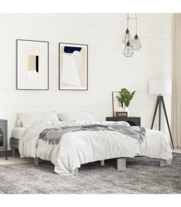 vidaXL Bed Frame without Mattress Grey Sonoma 150x200 cm
