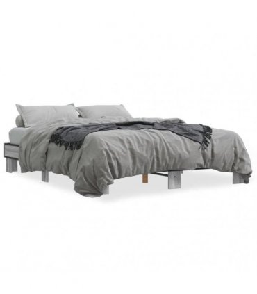 vidaXL Bed Frame without Mattress Grey Sonoma 150x200 cm