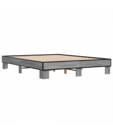 vidaXL Bed Frame without Mattress Grey Sonoma 150x200 cm