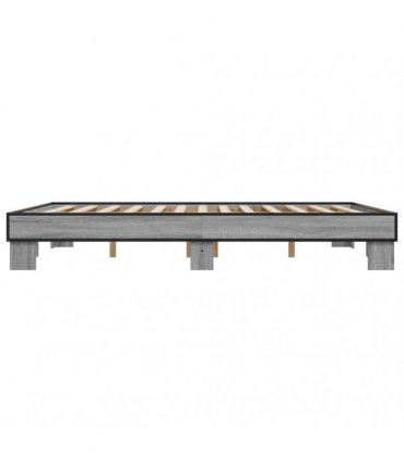 vidaXL Bed Frame without Mattress Grey Sonoma 150x200 cm