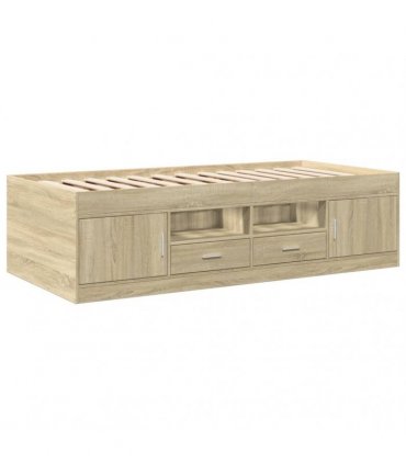 vidaXL Daybed with Drawers without Mattress Sonoma Oak 100x200 cm