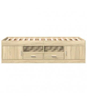 vidaXL Daybed with Drawers without Mattress Sonoma Oak 100x200 cm