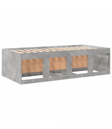 vidaXL Daybed with Drawers without Mattress Concrete Grey 100x200 cm