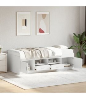 vidaXL Daybed with Drawers without Mattress White 90x200 cm