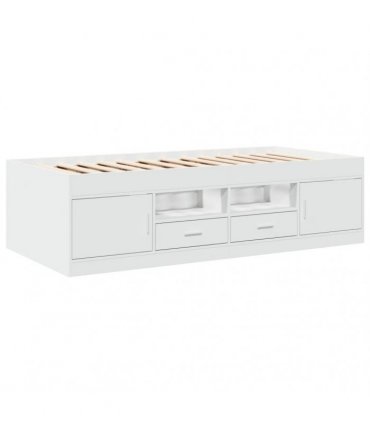 vidaXL Daybed with Drawers without Mattress White 90x200 cm