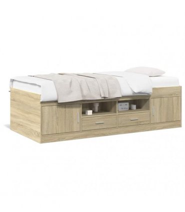 vidaXL Daybed with Drawers without Mattress Sonoma Oak 90x190 cm