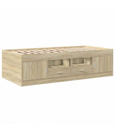 vidaXL Daybed with Drawers without Mattress Sonoma Oak 90x190 cm