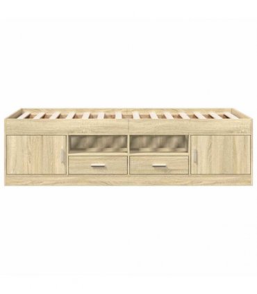 vidaXL Daybed with Drawers without Mattress Sonoma Oak 90x190 cm