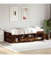 vidaXL Daybed with Drawers without Mattress Smoked Oak 90x190 cm