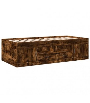 vidaXL Daybed with Drawers without Mattress Smoked Oak 90x190 cm