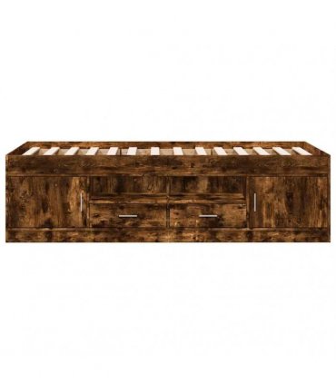 vidaXL Daybed with Drawers without Mattress Smoked Oak 90x190 cm