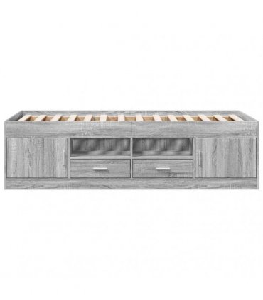 vidaXL Daybed with Drawers without Mattress Grey Sonoma 75x190 cm