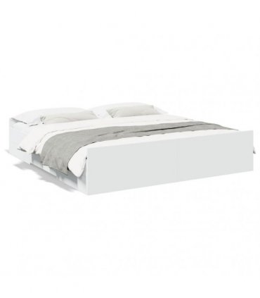 vidaXL Bed Frame with Drawers without Mattress White 200x200 cm