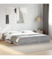 vidaXL Bed Frame with Drawers without Mattress Grey Sonoma 200x200 cm