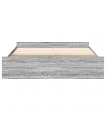 vidaXL Bed Frame with Drawers without Mattress Grey Sonoma 200x200 cm