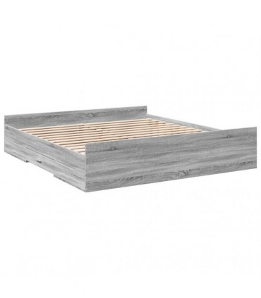 vidaXL Bed Frame with Drawers without Mattress Grey Sonoma 200x200 cm