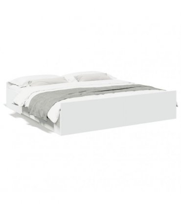 vidaXL Bed Frame with Drawers without Mattress White 180x200 cm