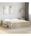 vidaXL Bed Frame with Drawers without Mattress Sonoma Oak 160x200 cm